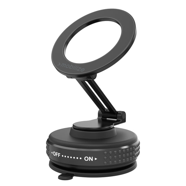 Mobilize Magsafe Compatible Phone Holder - 360° Rotatable & Foldable - Vacuum Suction - Black