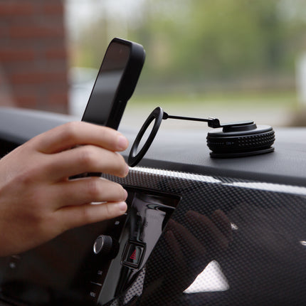 Mobilize Magsafe Compatible Phone Holder - 360° Rotatable & Foldable - Vacuum Suction - Black