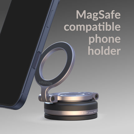 Mobilize Magsafe Compatible Phone Holder - 360° Rotatable & Foldable - Vacuum Suction - Premium Alloy