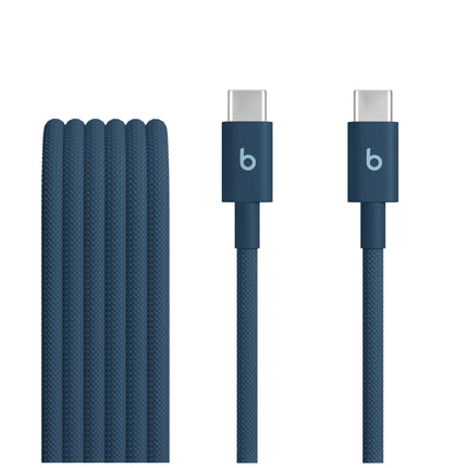 Geweven Beats USB-C-naar-USB-C-kabel in Nitro Navy