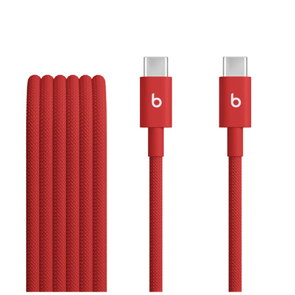 Geweven Beats USB-C-naar-USB-C-kabel in Rapid Red