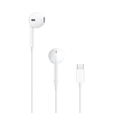 Apple EarPods met USB-C, wit, zijkant en aansluiting