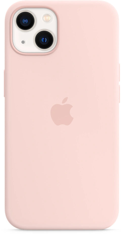 Apple iPhone 13 silicone Case with MagSafe – Chalk Pink | powder pink